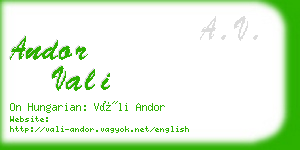 andor vali business card